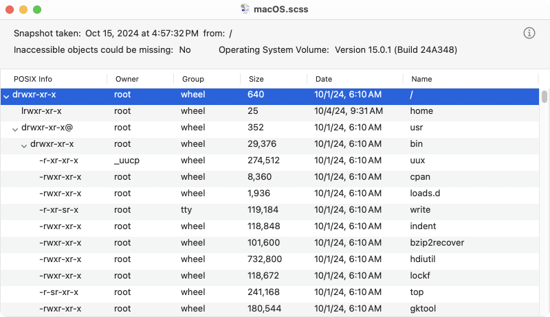 You can get an overview on the contents of a Sync Checker snapshot file