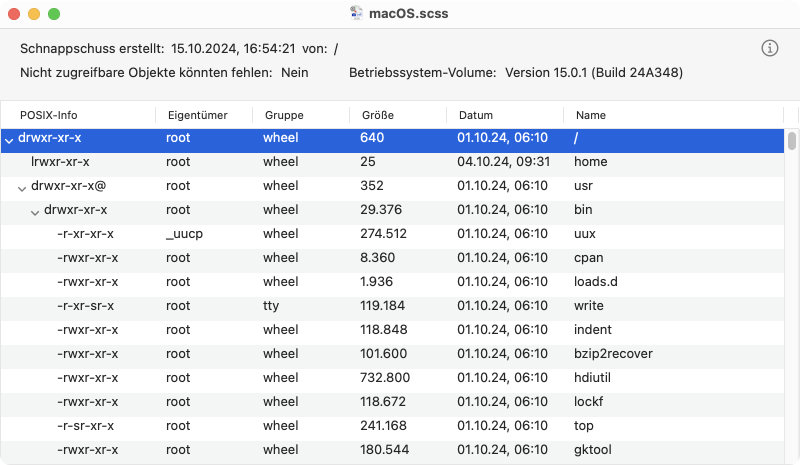 Sync
                Checker-Schnappschüsse können im Detail inspiziert
                werden, indem man sie wie ein Dokument öffnet.