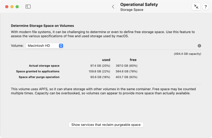 With modern operating systems, free storage space can have multiple definitions