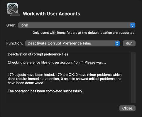 Working with user accounts